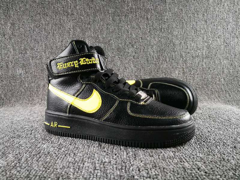 VLONE x Nike Air Force 1 High Collection Black Yellow Shoes